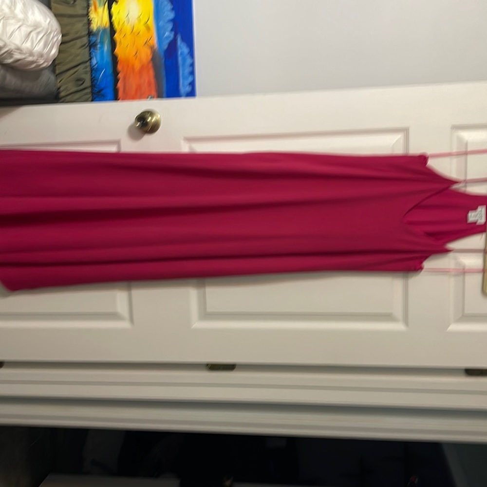Hot pink Nicole Miller maxi dress with pockets